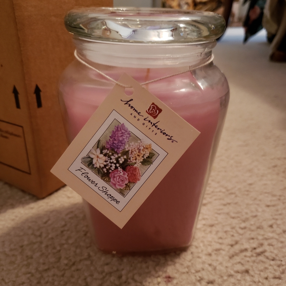 Home interiors flower shoppe large candle